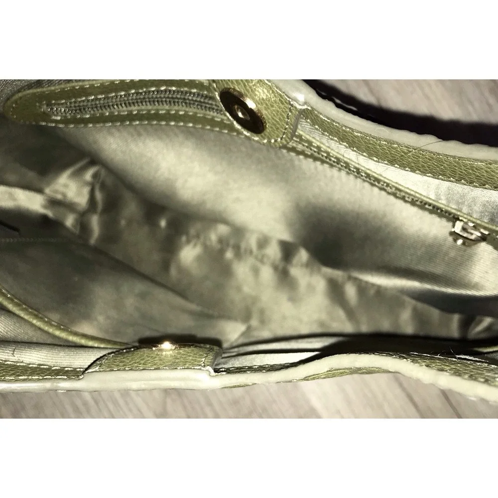 Shoulder Bag Tooled 100% Olive Green Leather Purse Handbag Made in India